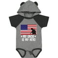 thumbnail image 1 of Inktastic Military Uncle is My Hero Us Flag Boys or Girls Baby Bodysuit, 1 of 5