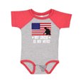 thumbnail image 1 of Inktastic Military Uncle is My Hero Us Flag Boys or Girls Baby Bodysuit, 1 of 5