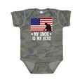 thumbnail image 1 of Inktastic Military Uncle is My Hero Us Flag Boys or Girls Baby Bodysuit, 1 of 5