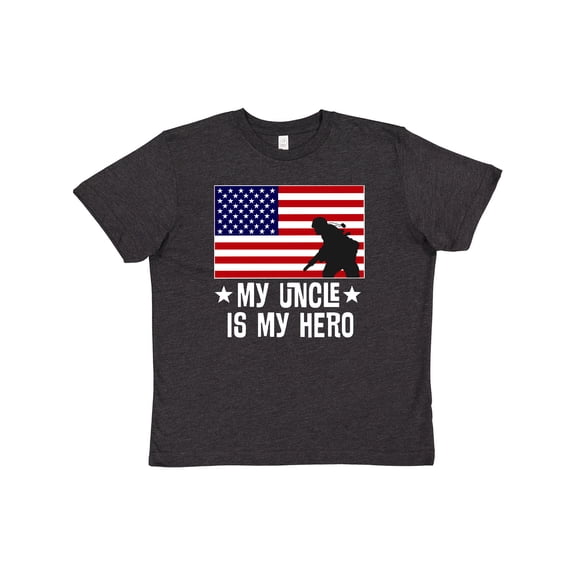 Inktastic Military Uncle is my Hero US Flag Youth T-Shirt