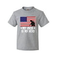 thumbnail image 1 of Inktastic Military Uncle is my Hero US Flag Youth T-Shirt, 1 of 5