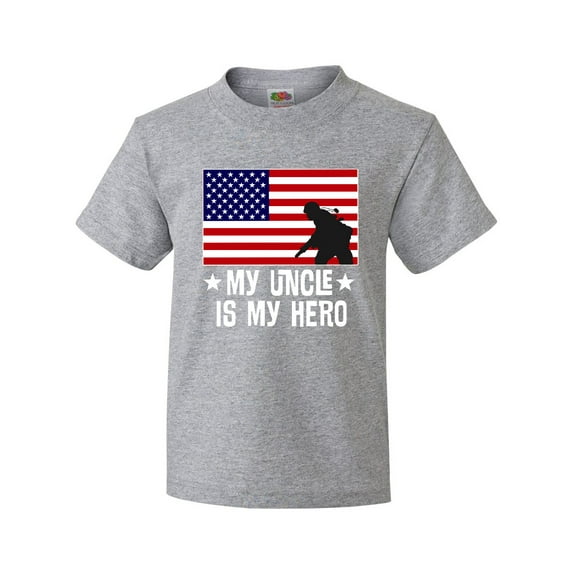 Inktastic Military Uncle is my Hero US Flag Youth T-Shirt