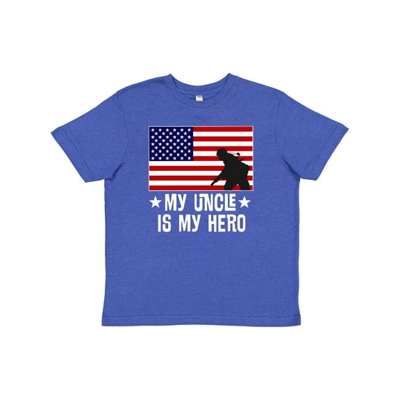 Inktastic Military Uncle is my Hero US Flag Youth T-Shirt