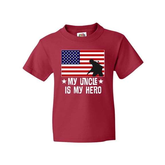 Inktastic Military Uncle is my Hero US Flag Youth T-Shirt