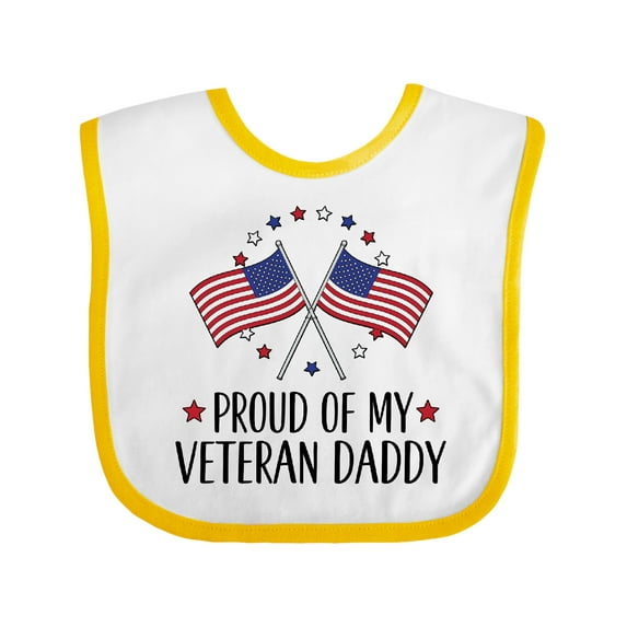 Inktastic Military Veteran Daddy Proud Son Daughter Boys or Girls Baby Bib