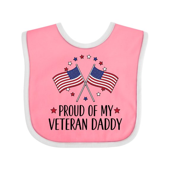 Inktastic Military Veteran Daddy Proud Son Daughter Boys or Girls Baby Bib