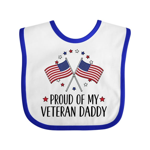 Inktastic Military Veteran Daddy Proud Son Daughter Boys or Girls Baby Bib