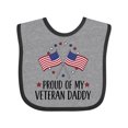 thumbnail image 1 of Inktastic Military Veteran Daddy Proud Son Daughter Boys or Girls Baby Bib, 1 of 4