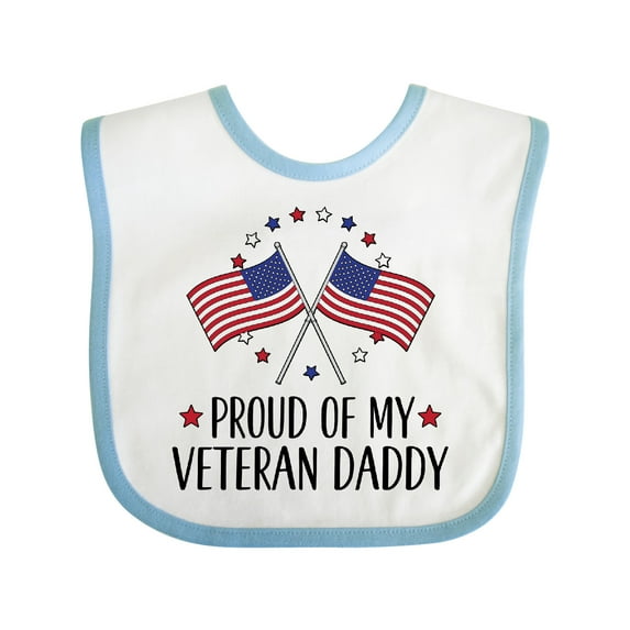 Inktastic Military Veteran Daddy Proud Son Daughter Boys or Girls Baby Bib