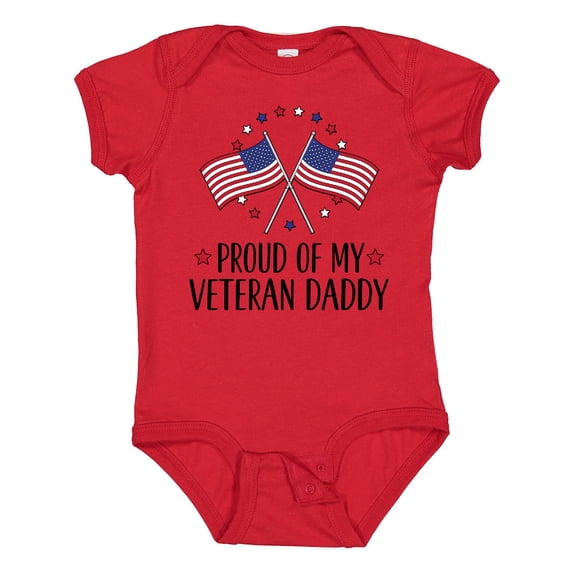 Inktastic Military Veteran Daddy Proud Son Daughter Boys or Girls Baby Bodysuit