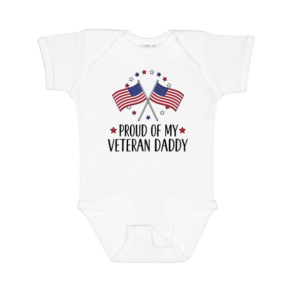 Inktastic Military Veteran Daddy Proud Son Daughter Boys or Girls Baby Bodysuit