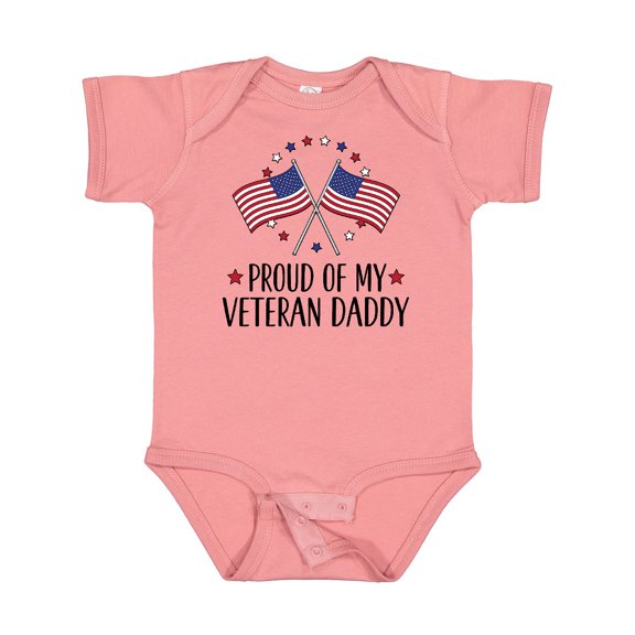 Inktastic Military Veteran Daddy Proud Son Daughter Boys or Girls Baby Bodysuit