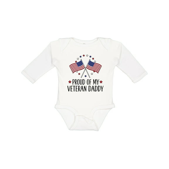 Inktastic Military Veteran Daddy Proud Son Daughter Boys or Girls Long Sleeve Baby Bodysuit