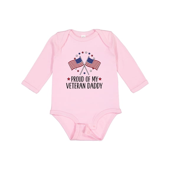 Inktastic Military Veteran Daddy Proud Son Daughter Boys or Girls Long Sleeve Baby Bodysuit