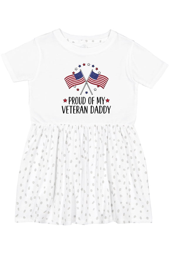 Military Veteran Daddy Proud Son Daughter Girls Toddler Dress