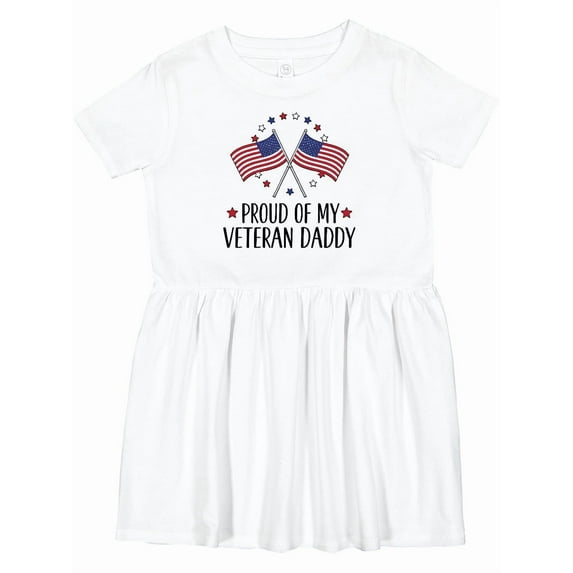 Inktastic Military Veteran Daddy Proud Son Daughter Girls Toddler Dress