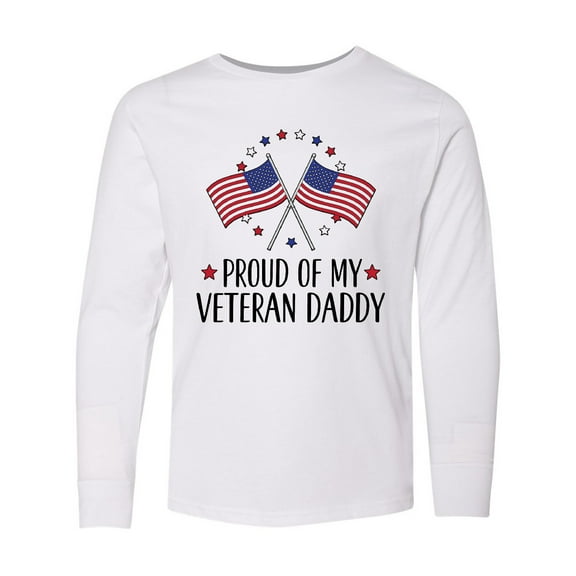 Inktastic Military Veteran Daddy Proud Son Daughter Long Sleeve Youth T-Shirt