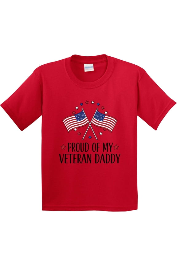 Military Veteran Daddy Proud Son Daughter Youth T-Shirt