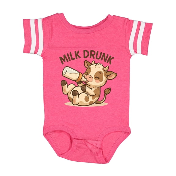 Inktastic Milk Drunk Cute Baby Cow Boys or Girls Baby Bodysuit