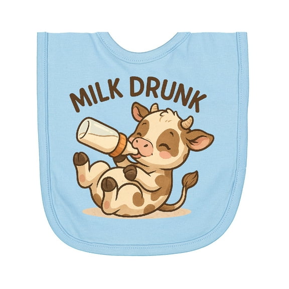 Inktastic Milk Drunk Cute Baby Cow Newborn Bib