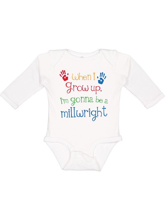 Millwright Future Boys or Girls Long Sleeve Baby Bodysuit