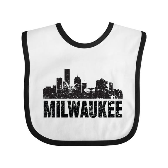 Inktastic Milwaukee Skyline Grunge Boys or Girls Baby Bib