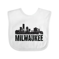 Inktastic Milwaukee Skyline Grunge Boys or Girls Baby Bib
