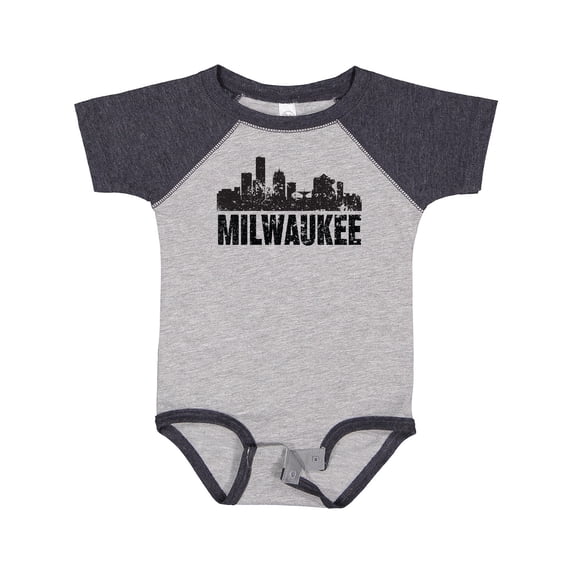 Inktastic Milwaukee Skyline Grunge Boys or Girls Baby Bodysuit