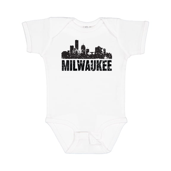 Inktastic Milwaukee Skyline Grunge Boys or Girls Baby Bodysuit