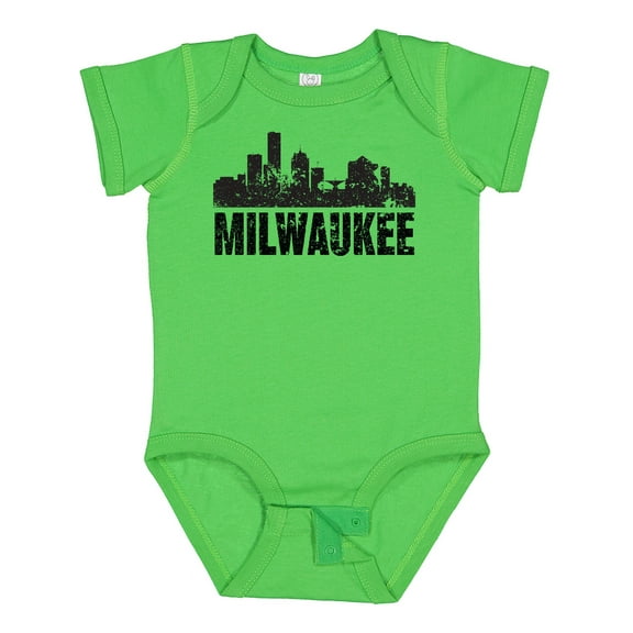 Inktastic Milwaukee Skyline Grunge Boys or Girls Baby Bodysuit