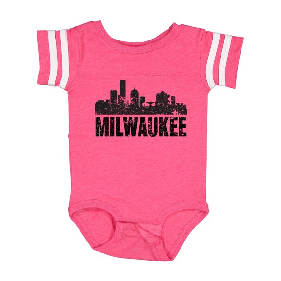Inktastic Milwaukee Skyline Grunge Boys or Girls Baby Bodysuit