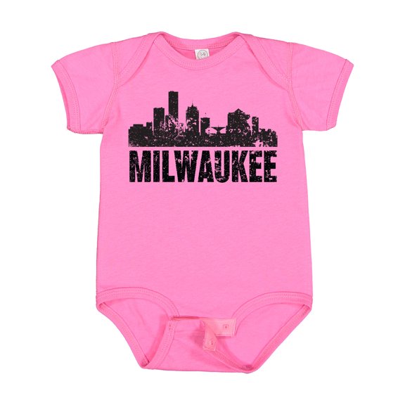 Inktastic Milwaukee Skyline Grunge Boys or Girls Baby Bodysuit