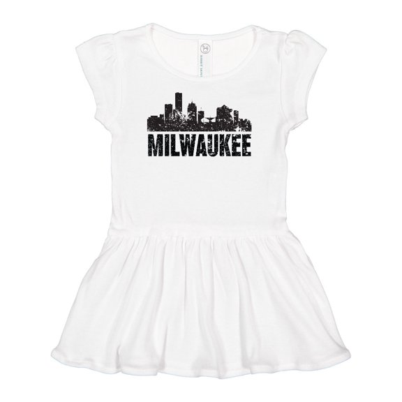 Inktastic Milwaukee Skyline Grunge Girls Baby Dress