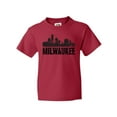 thumbnail image 1 of Inktastic Milwaukee Skyline Grunge Youth T-Shirt, 1 of 5