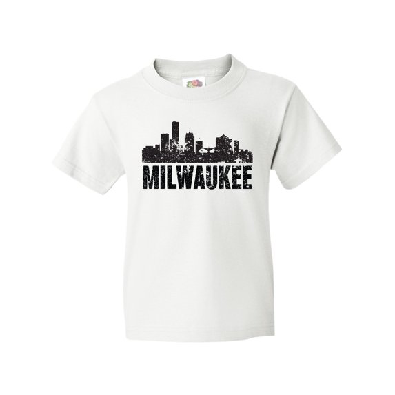 Inktastic Milwaukee Skyline Grunge Youth T-Shirt