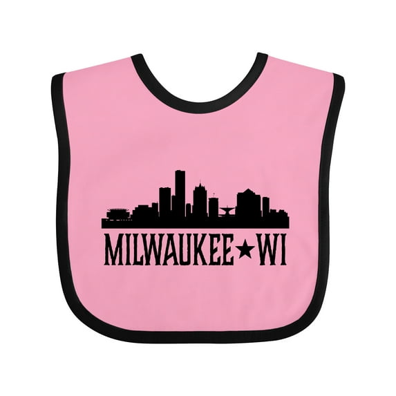 Inktastic Milwaukee Wisconsin City Skyline Boys or Girls Baby Bib