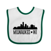 Inktastic Milwaukee Wisconsin City Skyline Boys or Girls Baby Bib