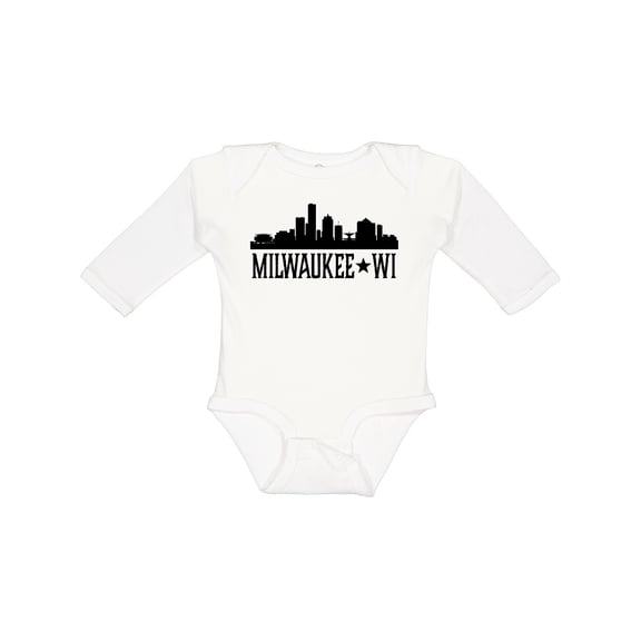 Inktastic Milwaukee Wisconsin City Skyline Boys or Girls Long Sleeve Baby Bodysuit