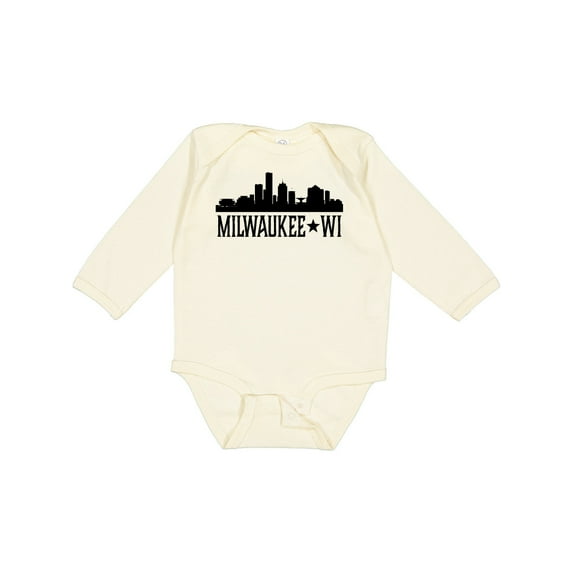 Inktastic Milwaukee Wisconsin City Skyline Boys or Girls Long Sleeve Baby Bodysuit