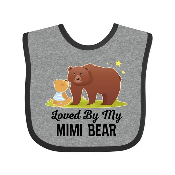 Inktastic Mimi Bear Loves Me Grandbaby Boys or Girls Baby Bib