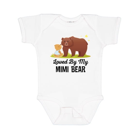 Inktastic Mimi Bear Loves Me Grandbaby Boys or Girls Baby Bodysuit