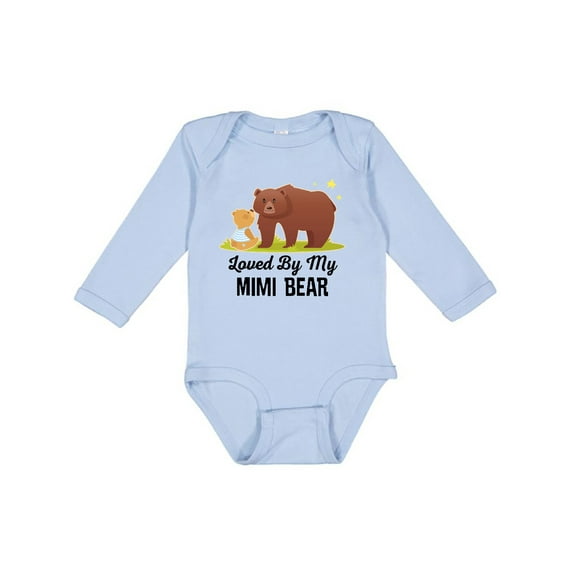 Inktastic Mimi Bear Loves Me Grandbaby Gift Boys or Girls Long Sleeve Baby Bodysuit