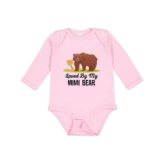 Inktastic Mimi Bear Loves Me Grandbaby Gift Boys or Girls Long Sleeve Baby Bodysuit