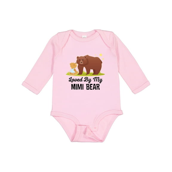 Inktastic Mimi Bear Loves Me Grandbaby Gift Boys or Girls Long Sleeve Baby Bodysuit