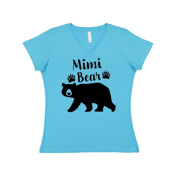 Inktastic Mimi Bear in Black Women's V-Neck T-Shirt