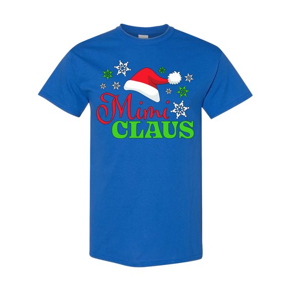 Inktastic Mimi Claus with Christmas Santa Hat and Snowflakes T-Shirt