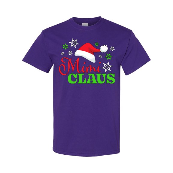 Inktastic Mimi Claus with Christmas Santa Hat and Snowflakes T-Shirt