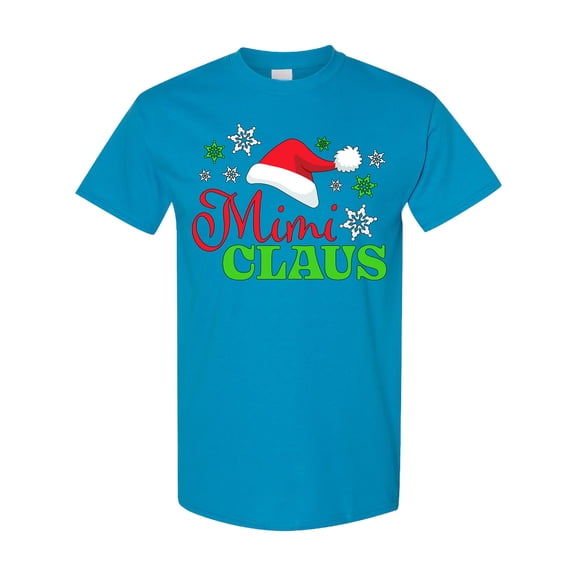 Inktastic Mimi Claus with Christmas Santa Hat and Snowflakes T-Shirt