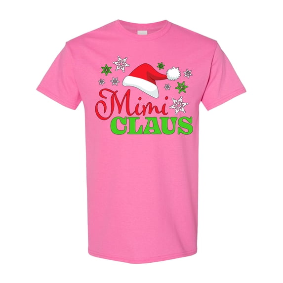 Inktastic Mimi Claus with Christmas Santa Hat and Snowflakes T-Shirt