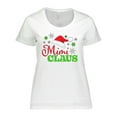 thumbnail image 1 of Inktastic Mimi Claus with Christmas Santa Hat and Snowflakes Women's Plus Size T-Shirt, 1 of 5